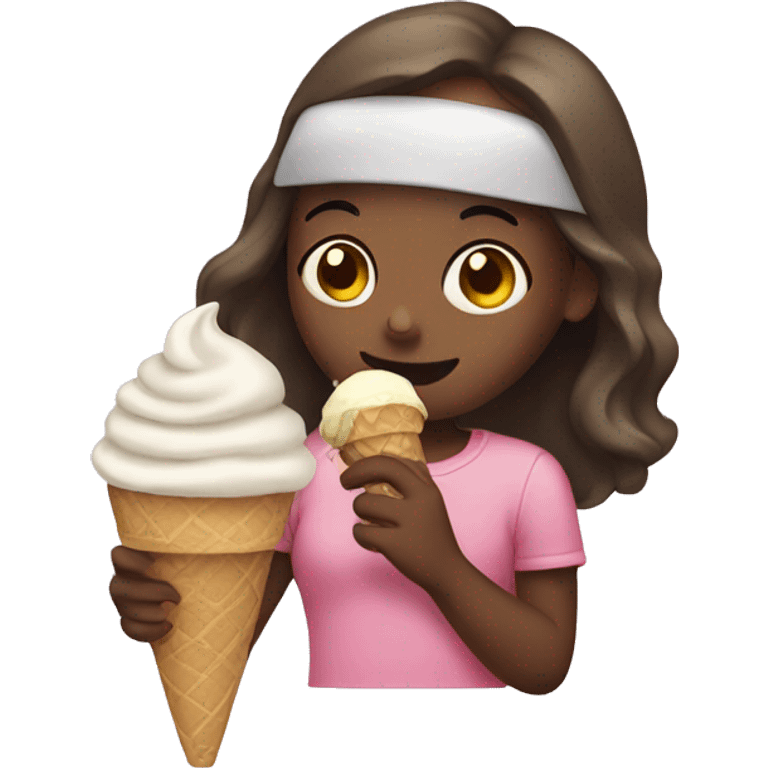 Girl eating ice cream  emoji