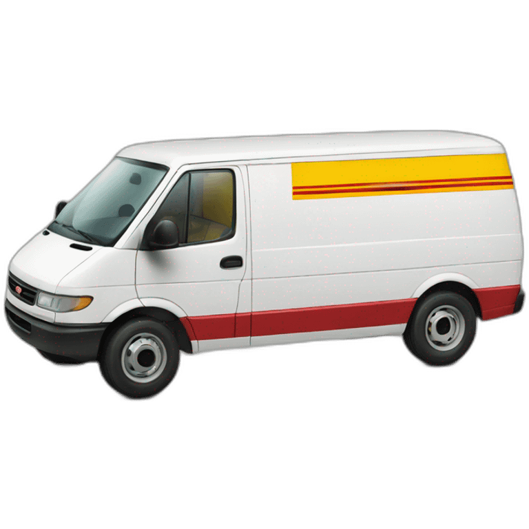 a DHL van with money emoji