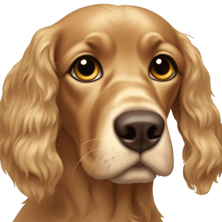 golden spaniel with brown eyes emoji