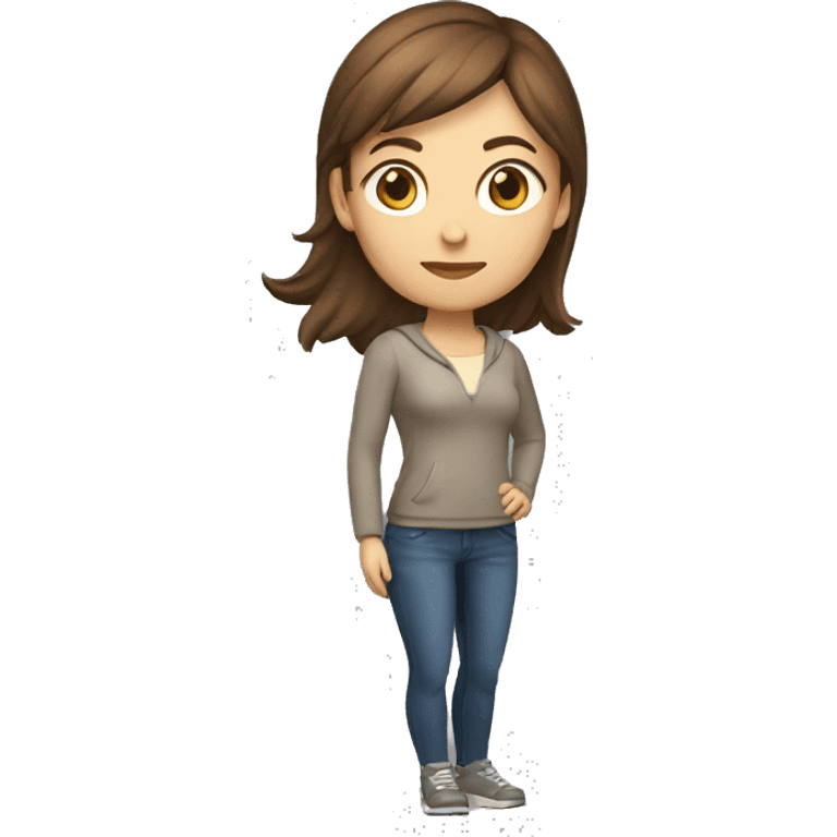 caucasian female brown hair playing video game emoji