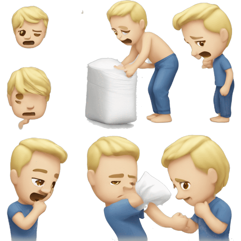 blonde dad changes diaper emoji