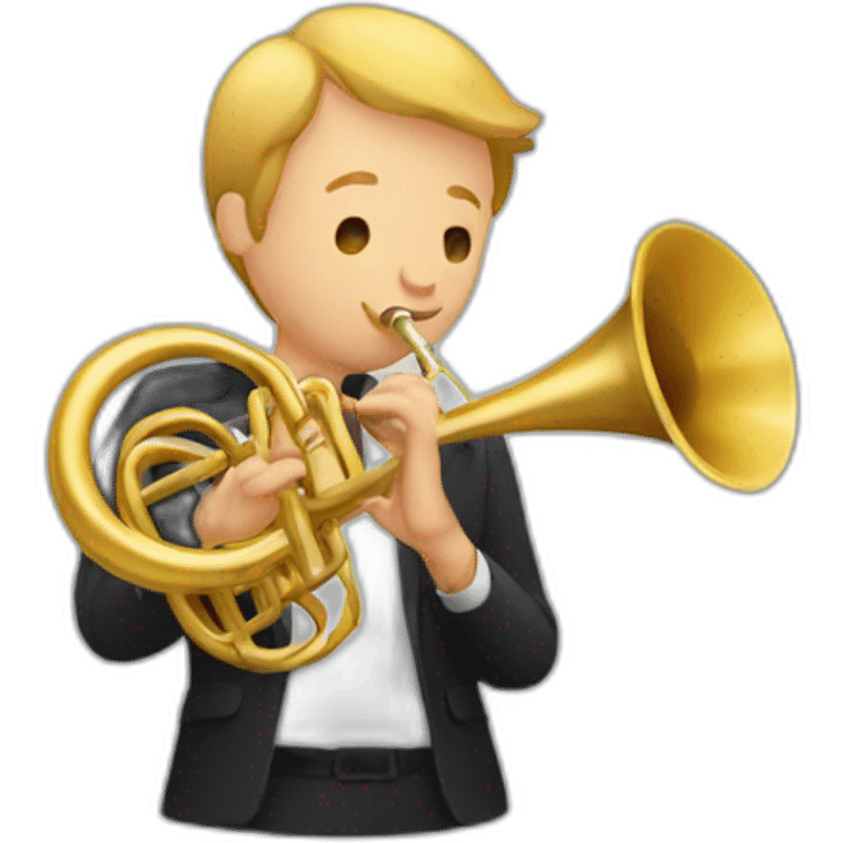 Guy playing horn emoji