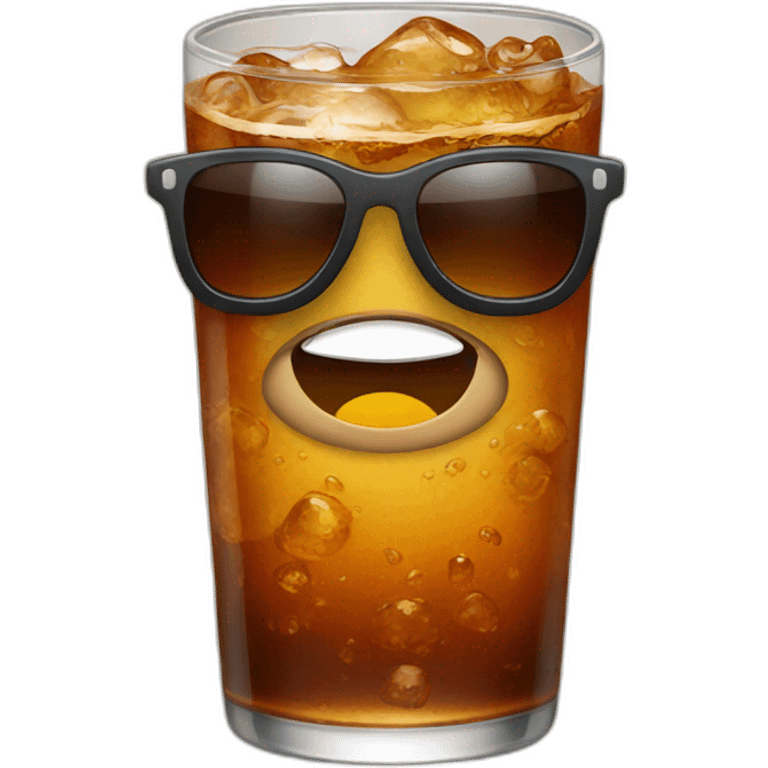 brown soda with sunglasses emoji