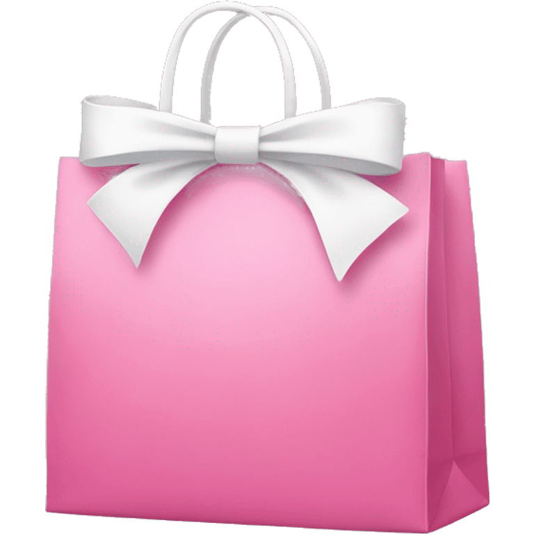 Pink shopping bag with white bow  emoji