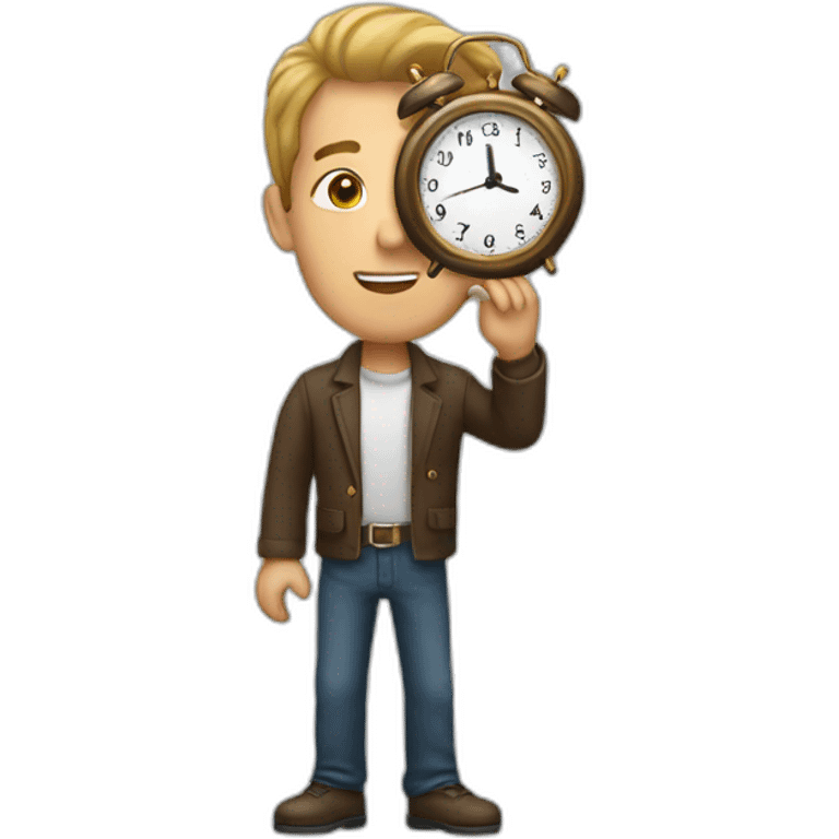 man holding a clock  emoji