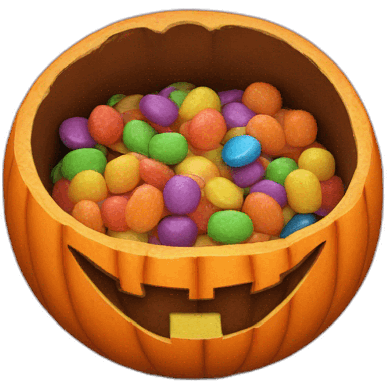 Jack o lantern bowl of candy emoji