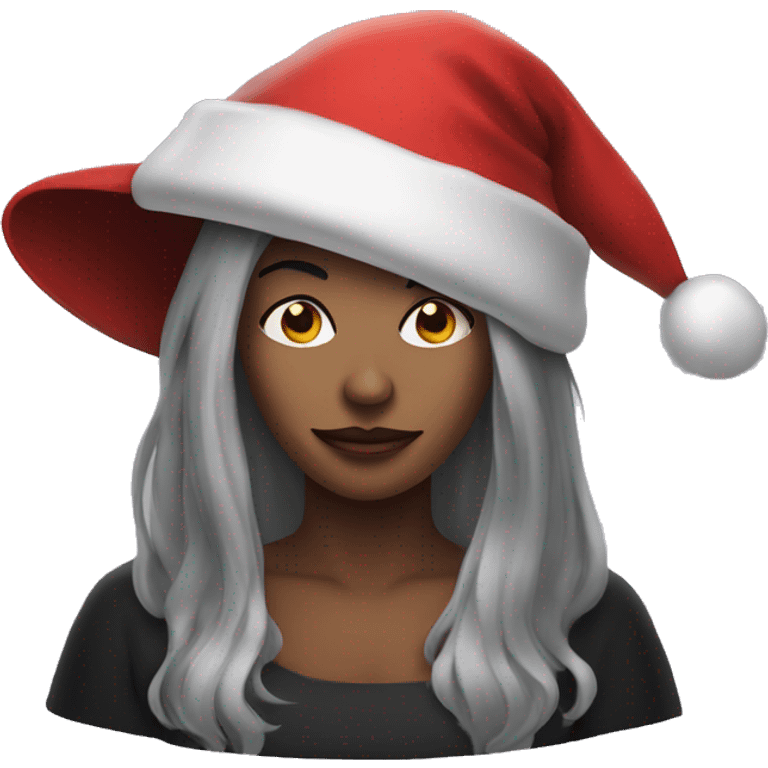 Witch wearing Santa hat emoji