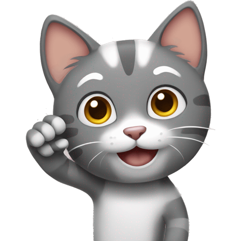 cat waving hand
 emoji