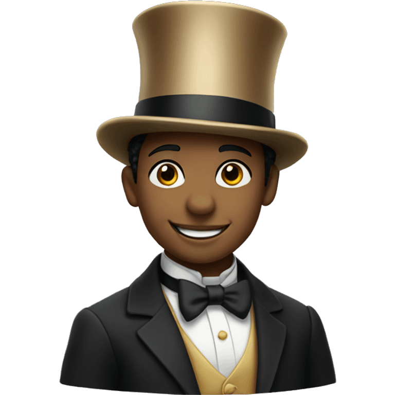 Smiling boy in top hat emoji