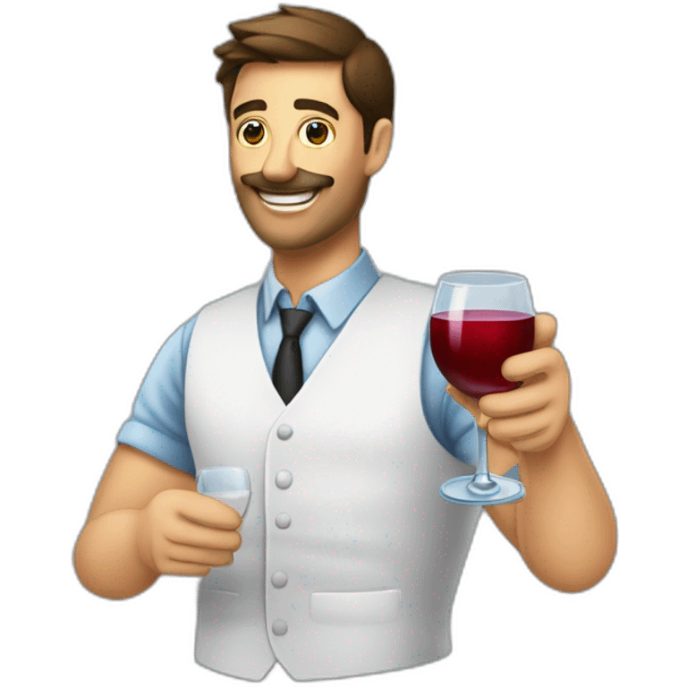 Barman con una copa con vino emoji