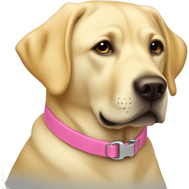 Yellow lab with pink collar emoji