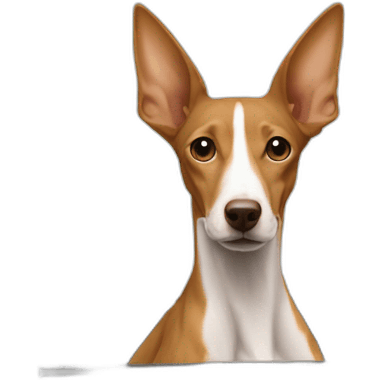 brown podenco in a white car emoji