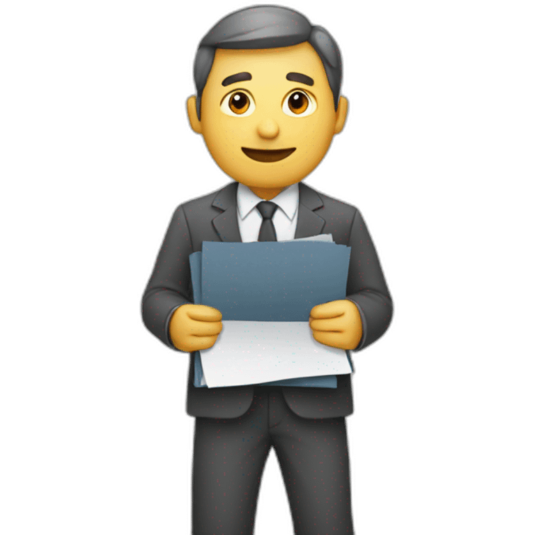 man holding documents emoji