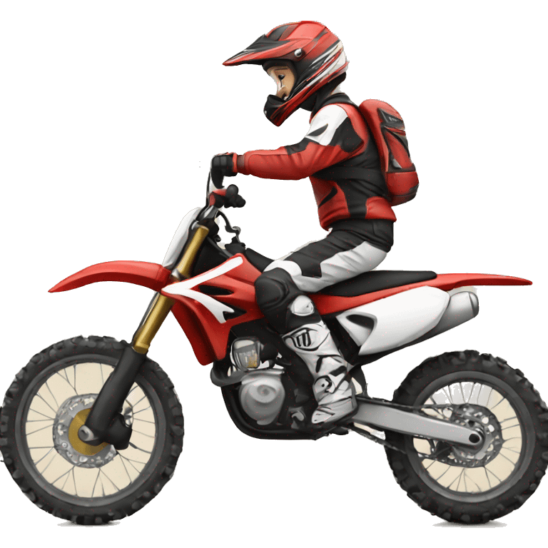 Motocross rider and Red moto emoji