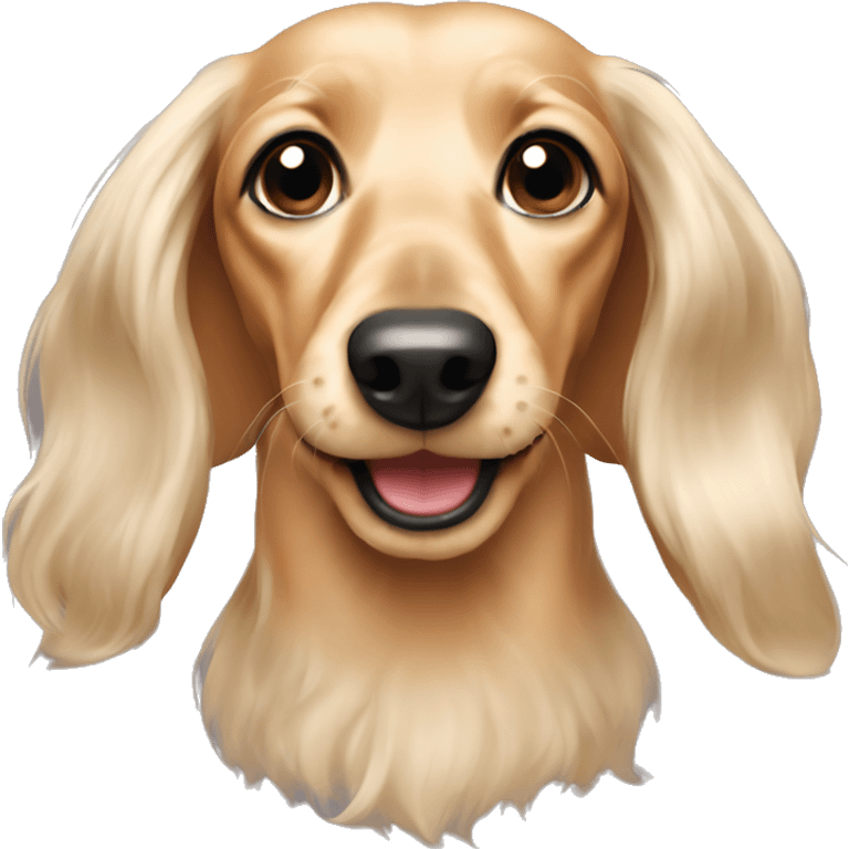 long haired cream dachshund  emoji