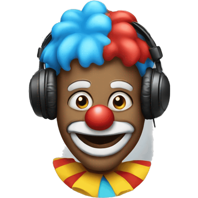 clown wearing headphones emoji