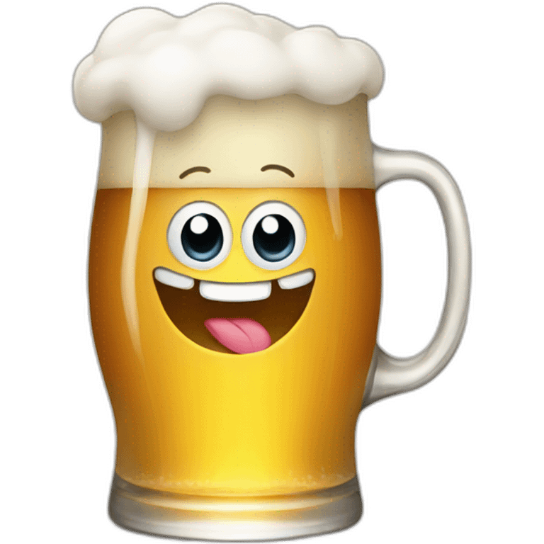 Happy beer emoji