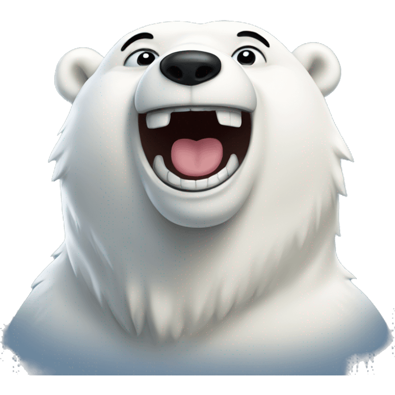 Laughing polar bear emoji