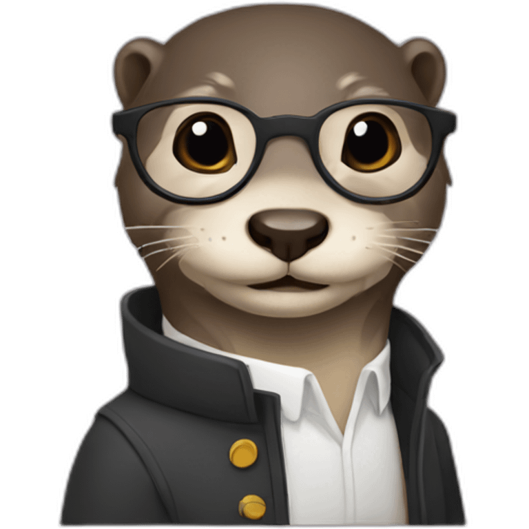 nerdy otter minimalist style emoji