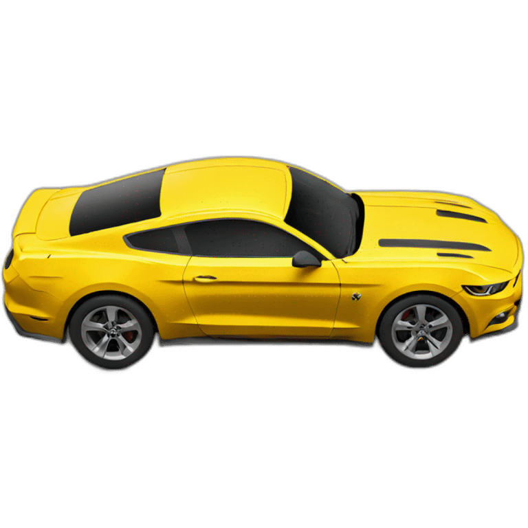 Yellow Mustang seen from above emoji