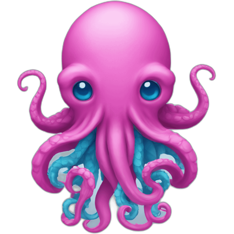 a blue kraken that rocks  to another pink kraken emoji