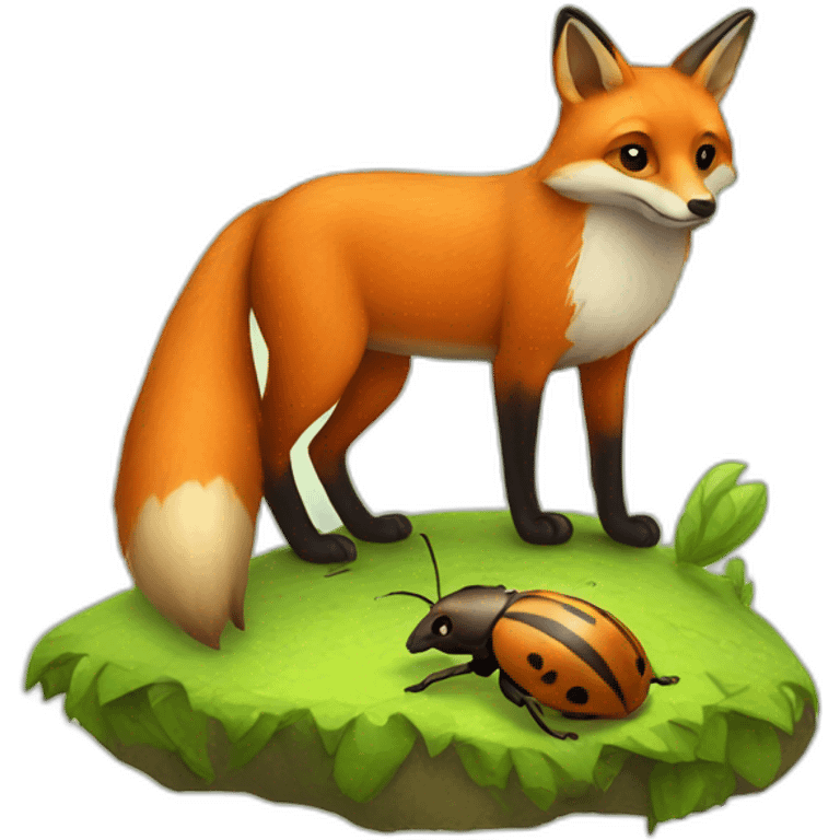 Fox and a beetle emoji