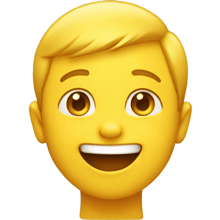 giggling boy, yellow emoji style emoji