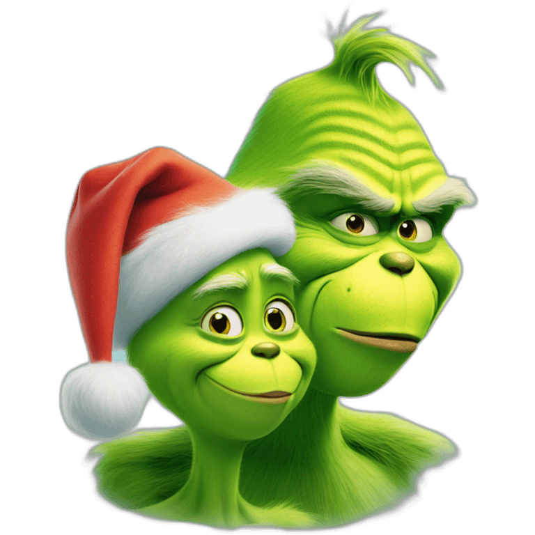 The grinch and Jim Carrey hugging emoji