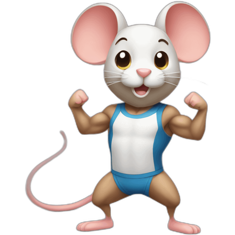 Gym mouse flexing emoji