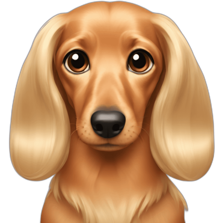 blonde long hair dachsund emoji