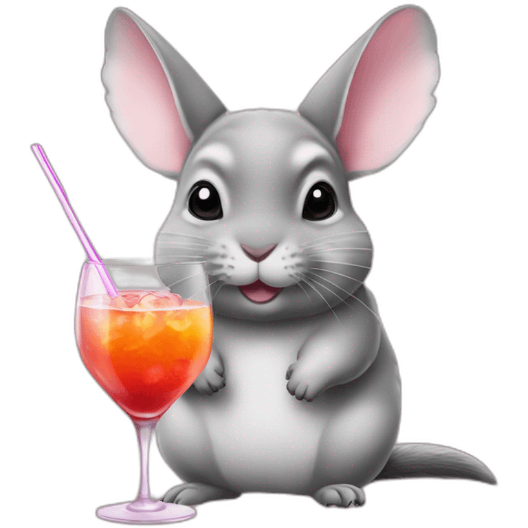 chinchilla with a cocktail emoji