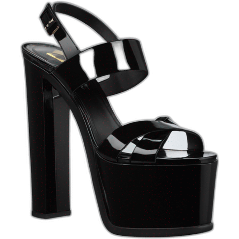 ysl black patent TRIBUTE PLATFORM SANDAL PATENT LEATHER emoji