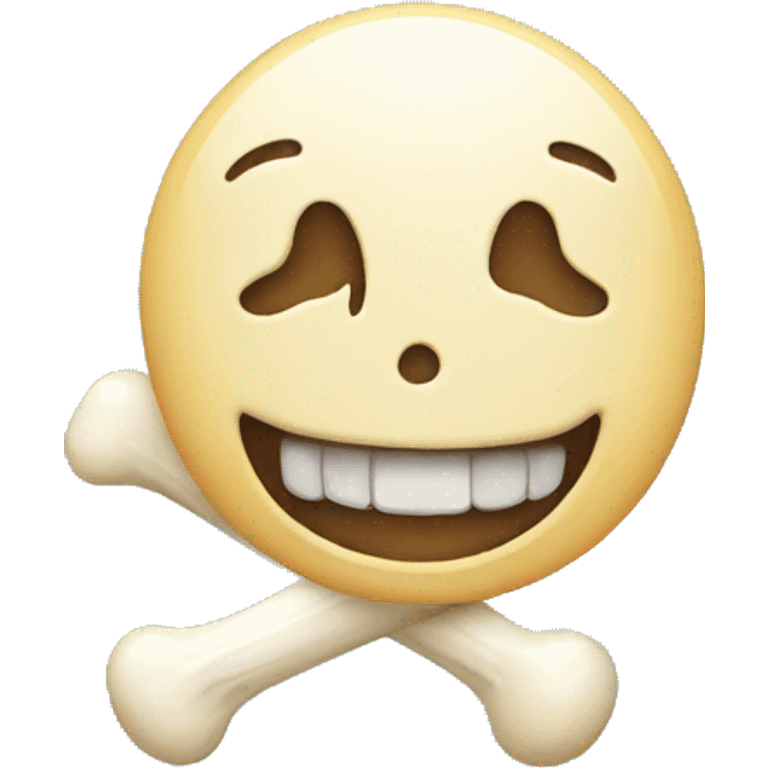 Smile with a bone emoji