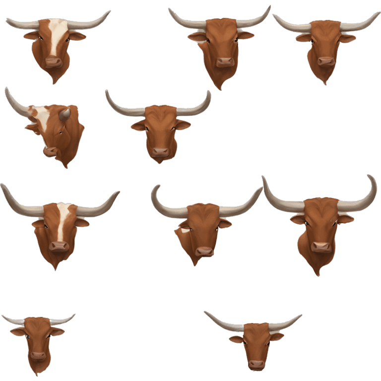 bull, Texas Longhorn, brindle, long long long long horns, full body emoji