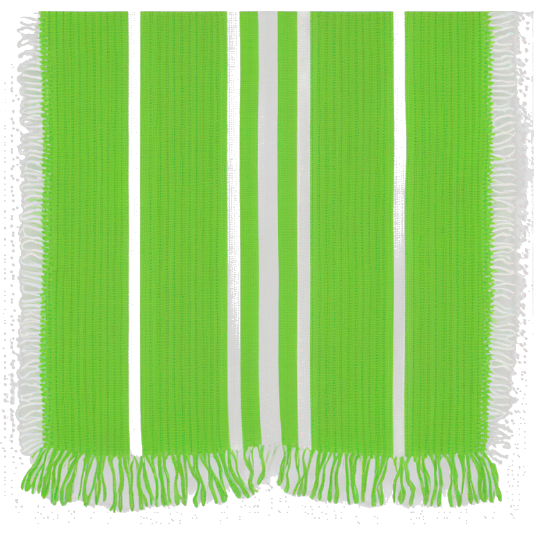 Realistic lime green and white stripe winter scarf isolated. emoji