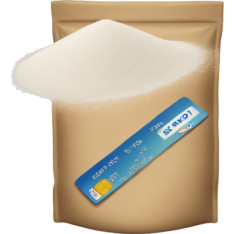 Flour with credit card next to it emoji