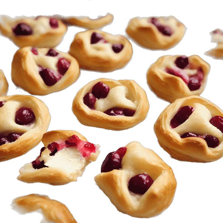 Aesthetic Cranberry brie puff pastry bites emoji