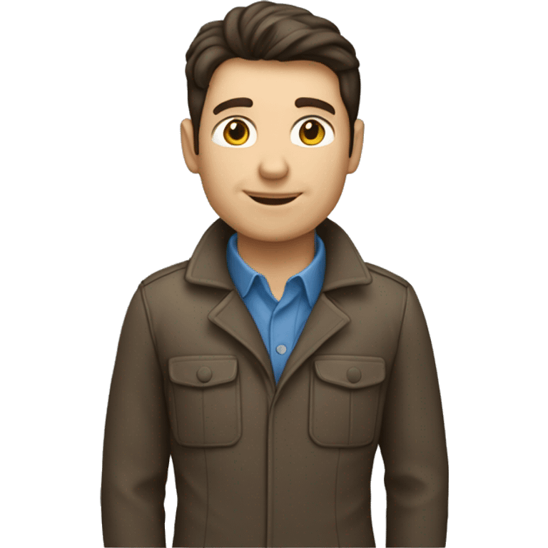 Brunette male geophysicist standing emoji