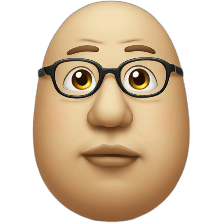 fat bald potato glasses nose emoji