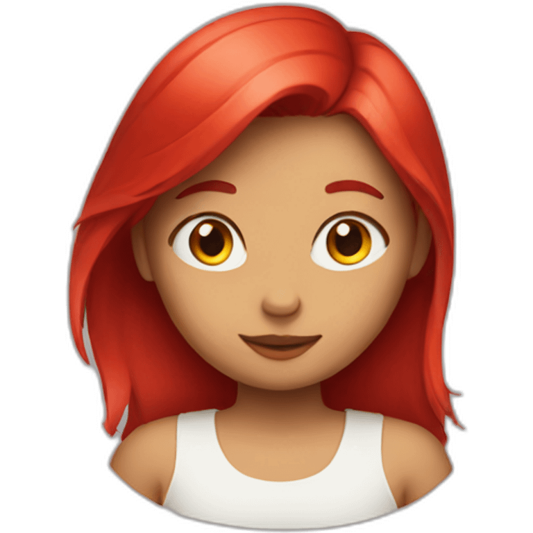 girl with red hear emoji