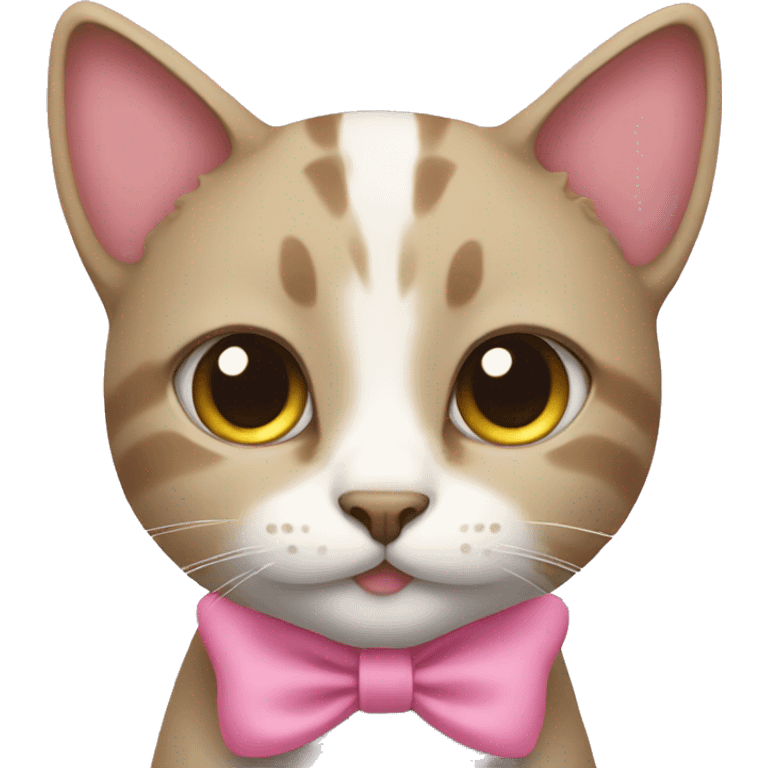 Cat with a pink bow emoji