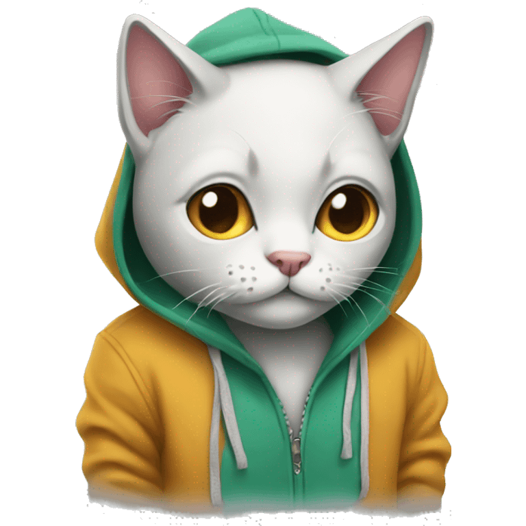 cat wearing hoodies  emoji