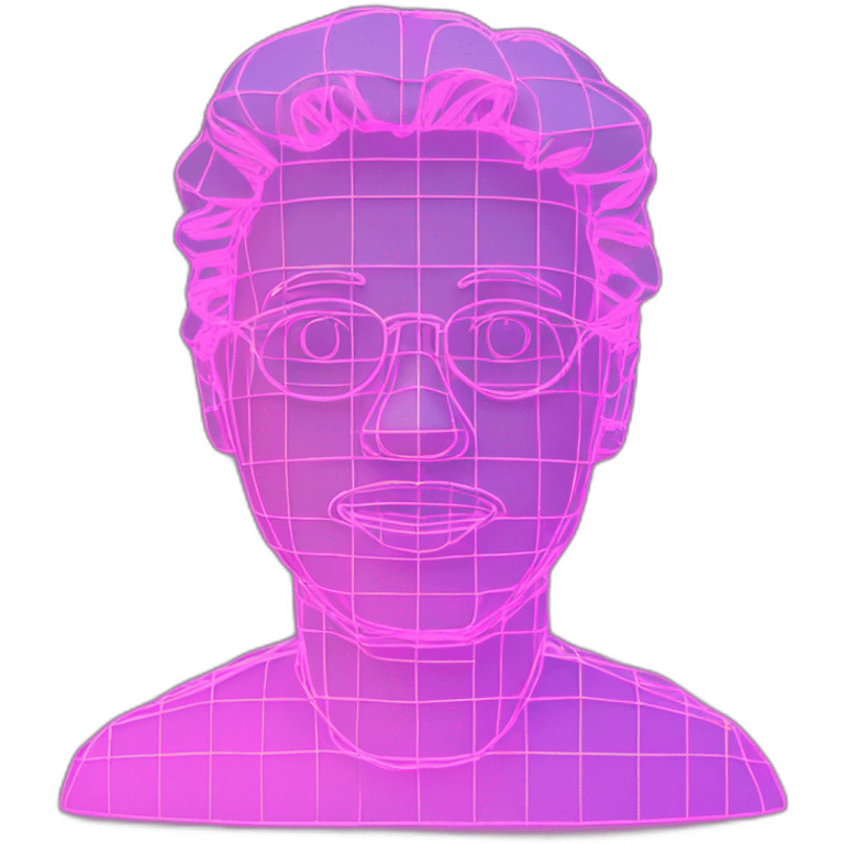 vaporwave 3d wireframe emoji