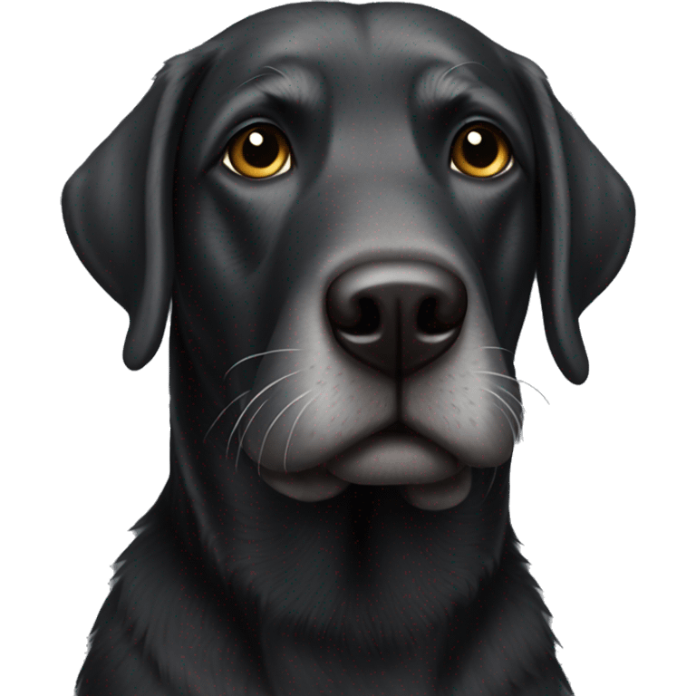 realistic black lab with a scruffy grey beard and eyebrows emoji