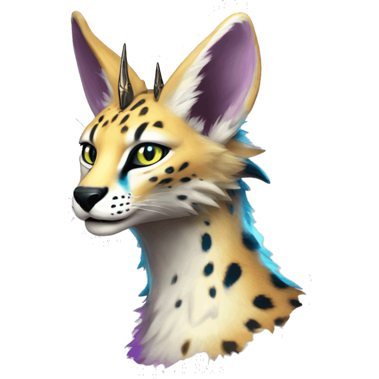 Epic Edgy Colorful ethereal eldritch Sergal-Serval-Fionbri emoji