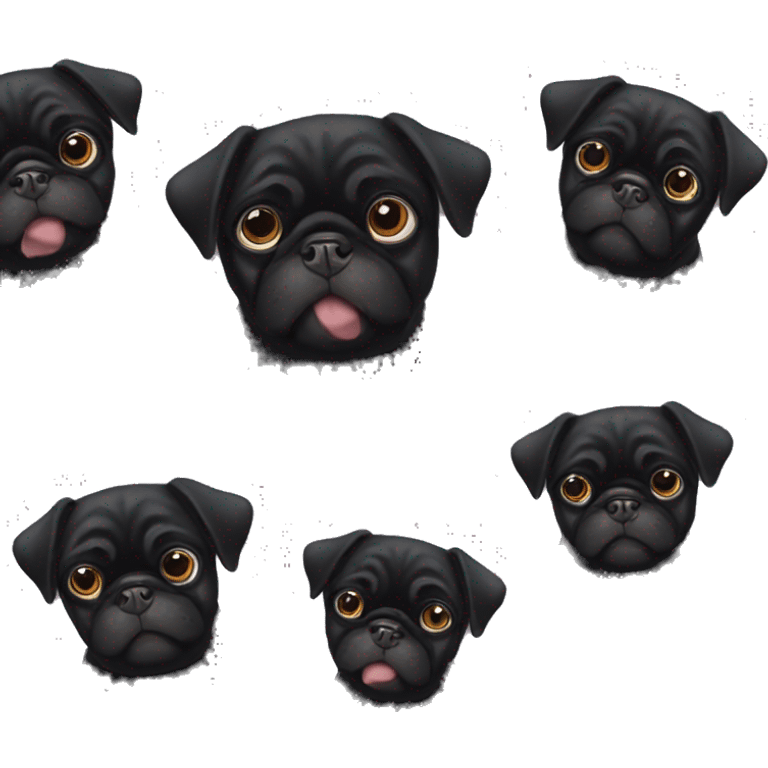 Black pug emoji