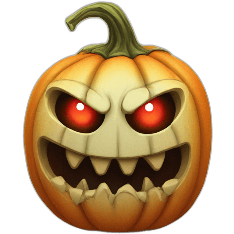 Scary Looking Pumpkin With Red Eyes emoji