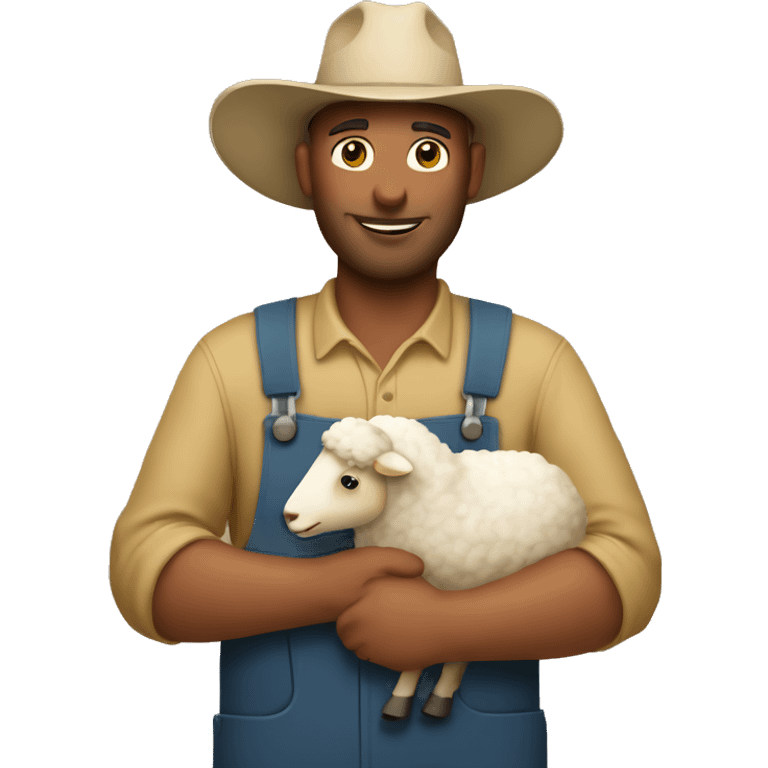 farmer holding a sheep emoji