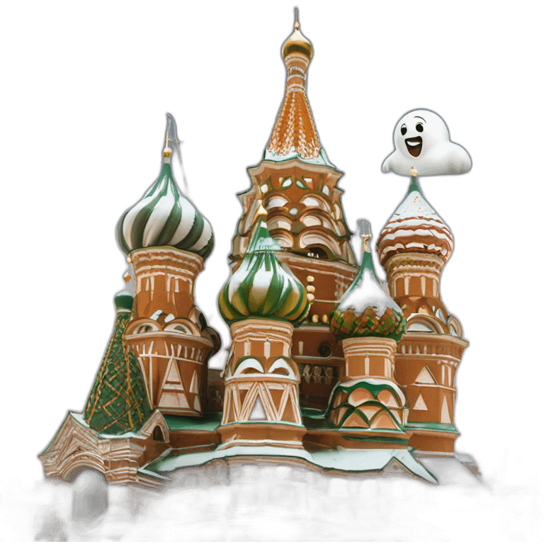 The brown ghost over St. Basil's Cathedral emoji