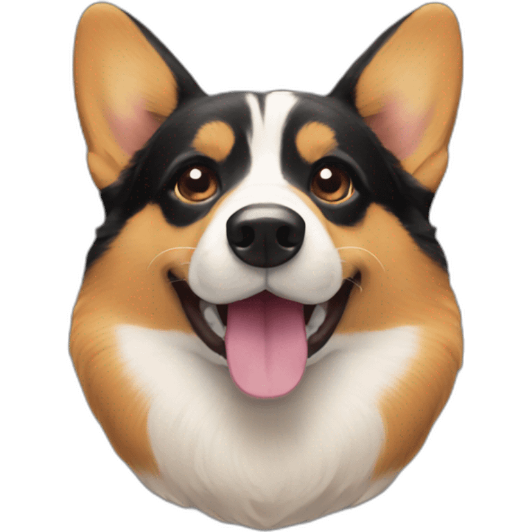 black and tan corgi face emoji